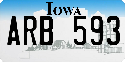 IA license plate ARB593