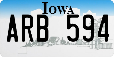 IA license plate ARB594