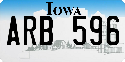 IA license plate ARB596