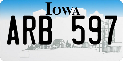 IA license plate ARB597
