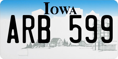 IA license plate ARB599