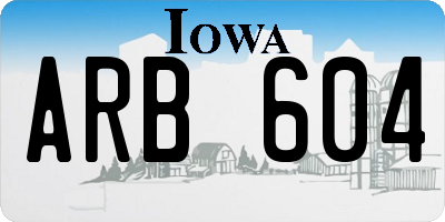 IA license plate ARB604