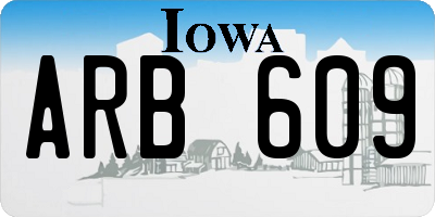 IA license plate ARB609