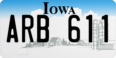 IA license plate ARB611