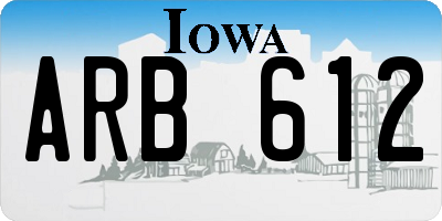 IA license plate ARB612