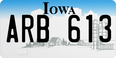IA license plate ARB613