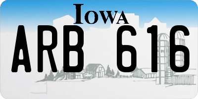 IA license plate ARB616