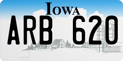 IA license plate ARB620