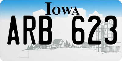 IA license plate ARB623