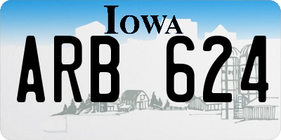 IA license plate ARB624