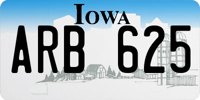 IA license plate ARB625