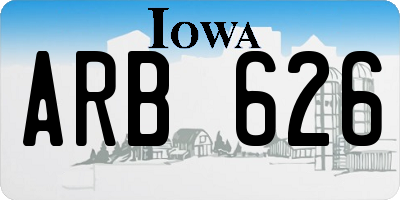 IA license plate ARB626