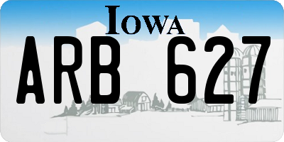 IA license plate ARB627