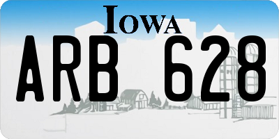 IA license plate ARB628