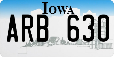 IA license plate ARB630