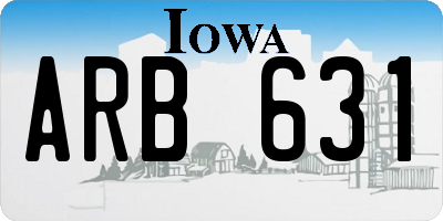 IA license plate ARB631