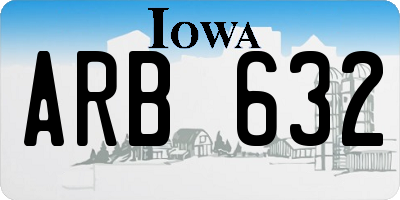 IA license plate ARB632