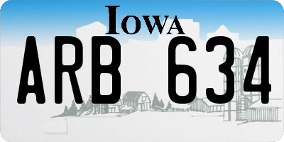 IA license plate ARB634