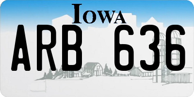 IA license plate ARB636