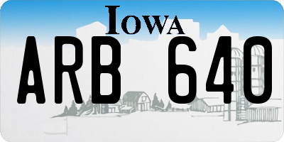 IA license plate ARB640