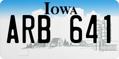 IA license plate ARB641