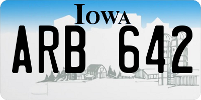 IA license plate ARB642