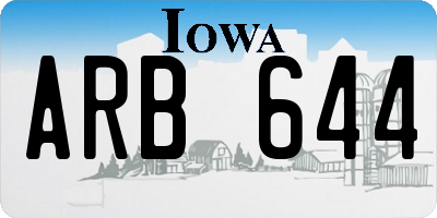 IA license plate ARB644