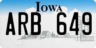 IA license plate ARB649