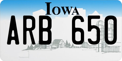 IA license plate ARB650