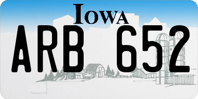 IA license plate ARB652