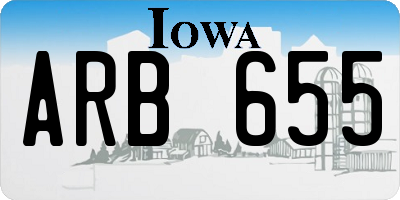IA license plate ARB655