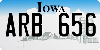 IA license plate ARB656