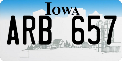 IA license plate ARB657
