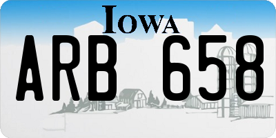 IA license plate ARB658