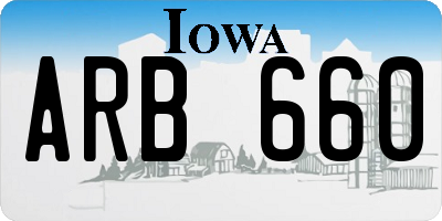 IA license plate ARB660