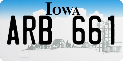 IA license plate ARB661
