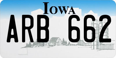 IA license plate ARB662
