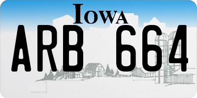 IA license plate ARB664