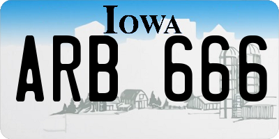 IA license plate ARB666