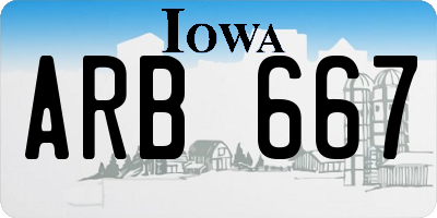 IA license plate ARB667