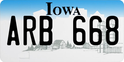 IA license plate ARB668