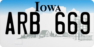 IA license plate ARB669