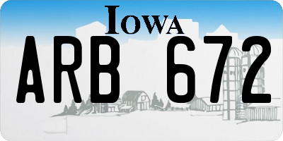 IA license plate ARB672