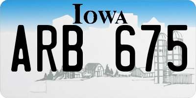 IA license plate ARB675