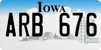 IA license plate ARB676