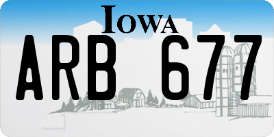 IA license plate ARB677