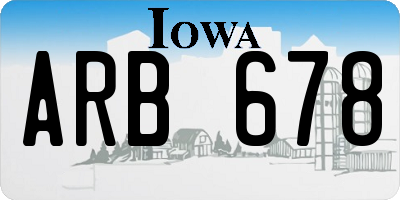 IA license plate ARB678