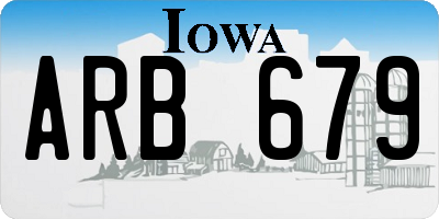 IA license plate ARB679
