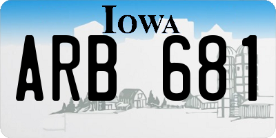 IA license plate ARB681
