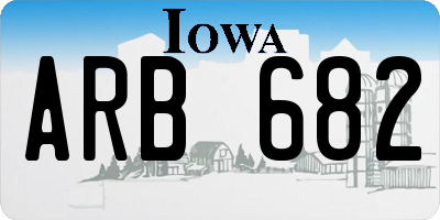 IA license plate ARB682